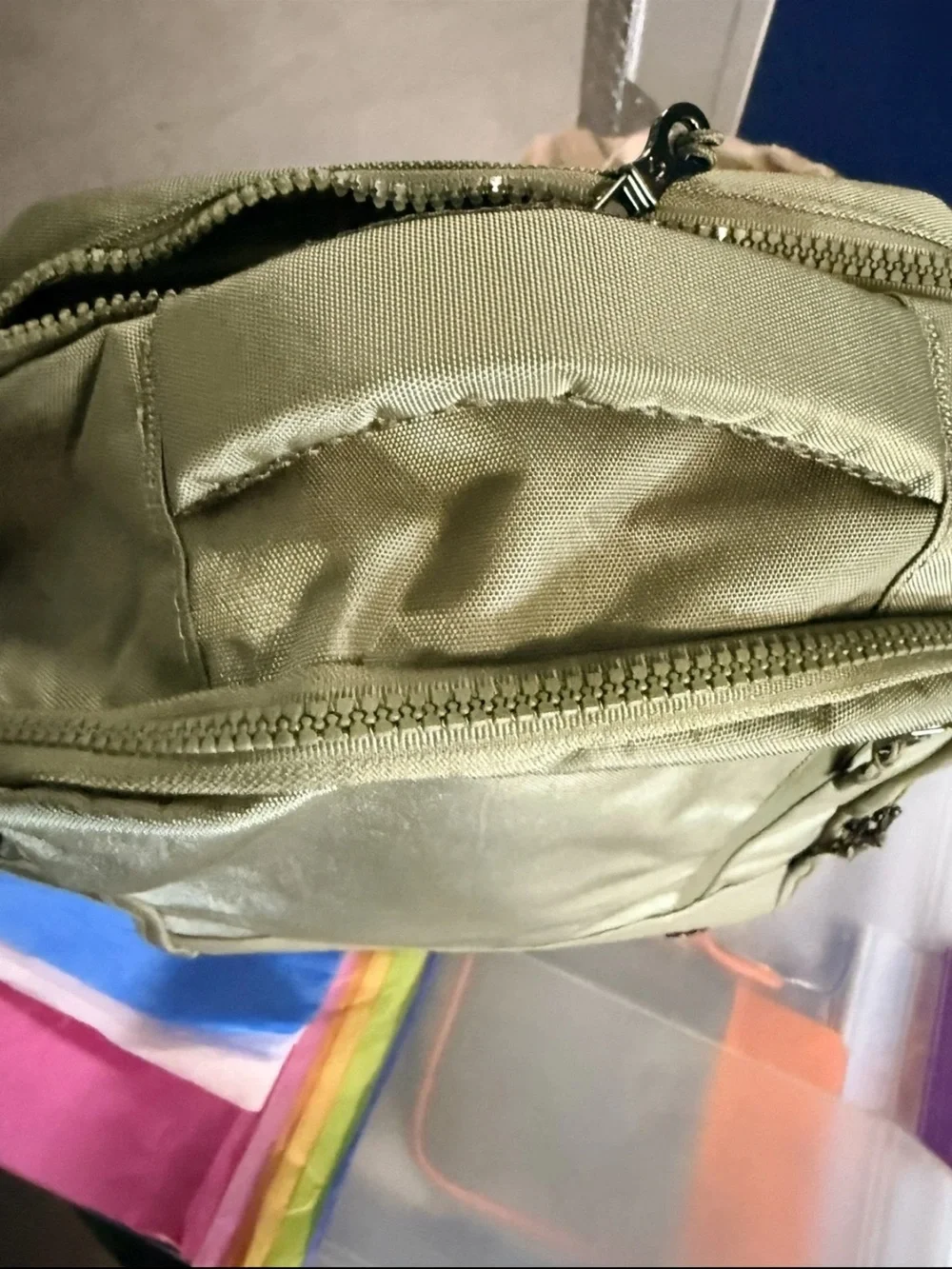 True Religion Dome Backpack in olive green.
